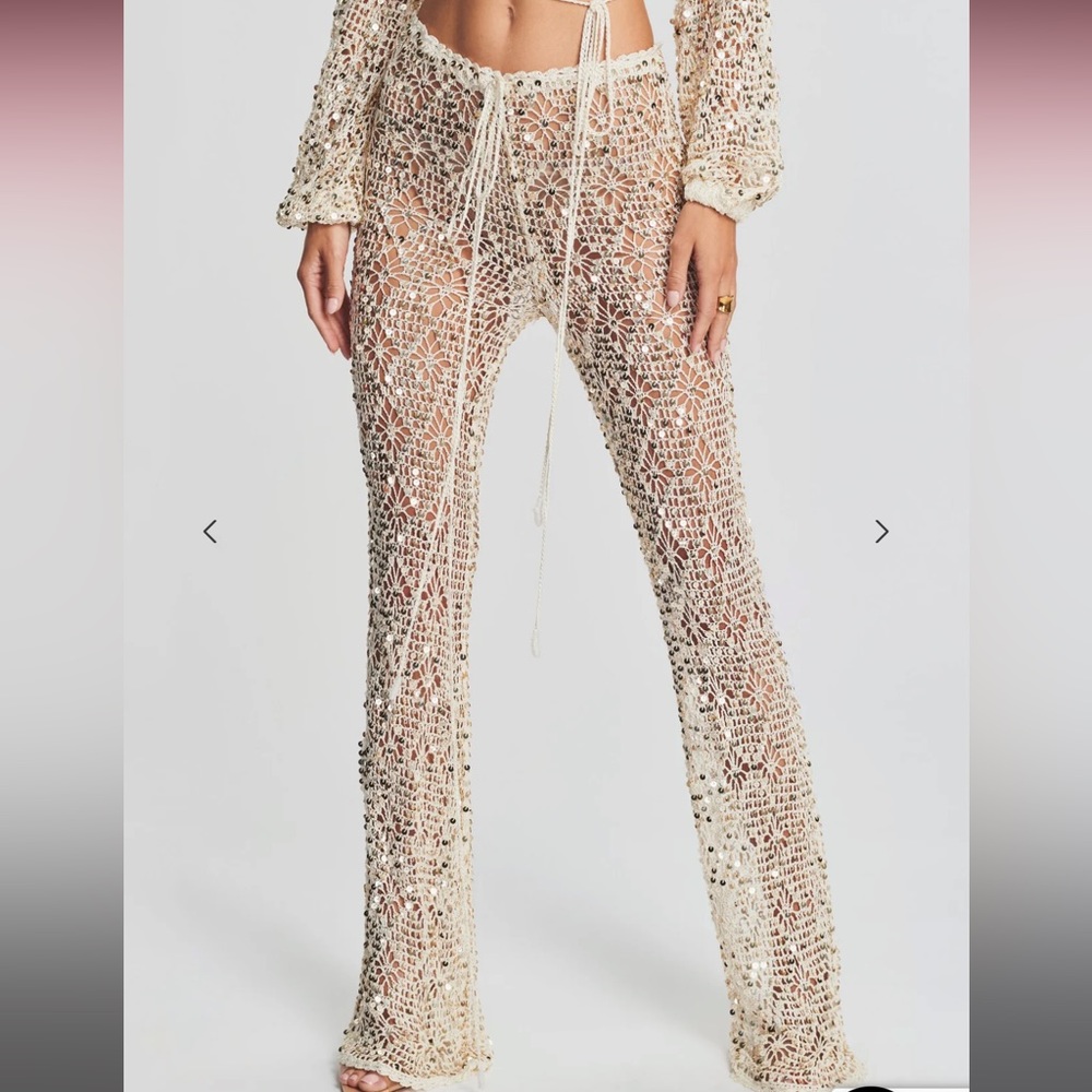 Retrofete Brendi Sequin Crochet Pant